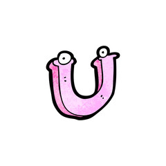 cartoon letter u with eyes
