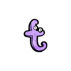 Fototapeta premium cartoon letter t with eyes
