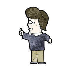 cartoon friendly boy with idea