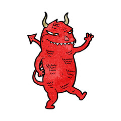 cartoon waving devil