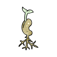 cartoon growing seedling