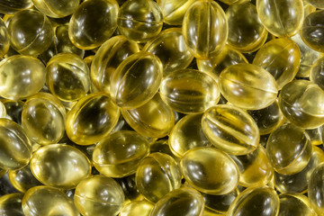 Vitamin D capsules extreme close up texture