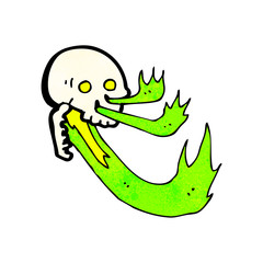 cartoon flaming skull
