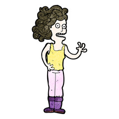 cartoon stressed woman