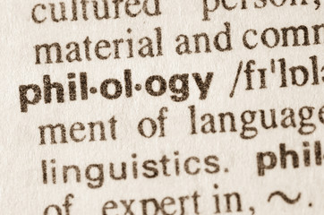 Dictionary definition of word philology