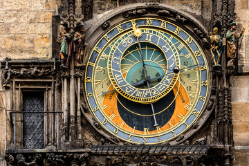 Astronomical Clock (Orloj, 1410), Old Town of Prague, Czech Rep.