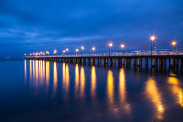 Pier in Gdynia Orlowo before sunrise