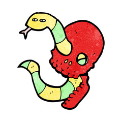 cartoon spooky snake in skull