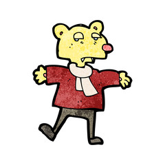 cartoon bear in clothes