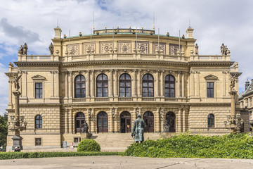 Fototapeta na wymiar Neo-renaissance Rudolfiunum (concert hall) in Prague, Czech Rep.