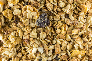 Granola cereal close up texture