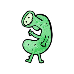 cartoon weird alien monster