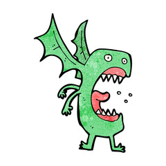 cartoon roaring monster