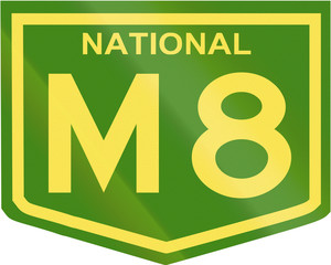 Australian National Highway shield with number M8