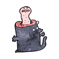 cartoon dog with worms