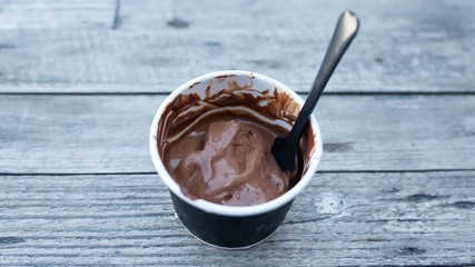 Dark Chocolate ice cream, melting