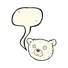 cartoon polar bear with speech bubble