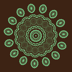 Ethnic ornamental floral pattern. Hand drawn mandalas. Orient traditional background. Lace circular ornaments.  Vector illustration.