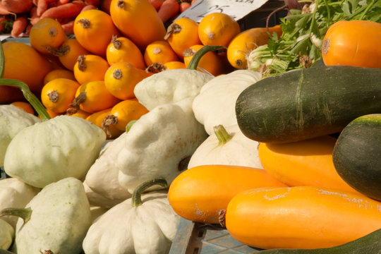 Pattinson And Yellow Squash At The Farmers Market