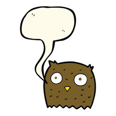 cartoon owl with speech bubble