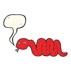 funny cartoon snake with speech bubble