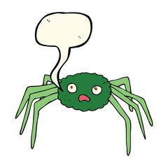 cartoon spider with speech bubble
