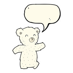 cute cartoon polar bear with speech bubble