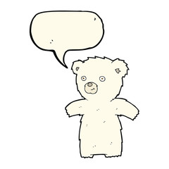 cute cartoon polar bear with speech bubble