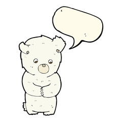 cute cartoon polar bear with speech bubble
