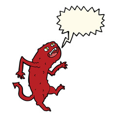 cartoon monster with speech bubble