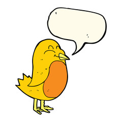cartoon bird with speech bubble