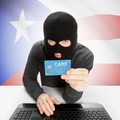 Cybercrime concept with national flag - Puerto Rico