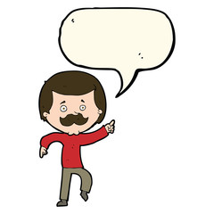 cartoon dancing dad with speech bubble
