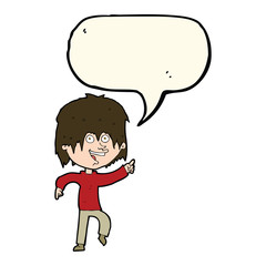 cartoon happy boy with speech bubble