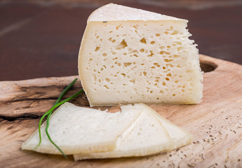 Slices of goat cheese