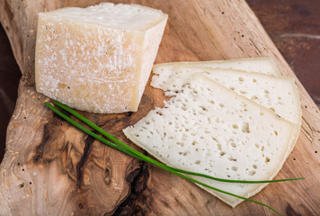 Slices of goat cheese