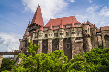 Fototapeta na wymiar Corvin Castle or Hunyadi Castle in Hunedoara, Romania