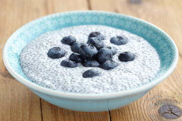 Chia pudding with blueberry