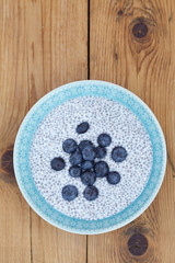 Obraz na płótnie Canvas Chia pudding with blueberry