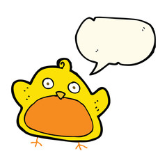 cartoon bird with speech bubble