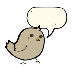 cartoon bird with speech bubble