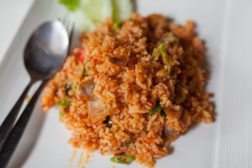 Fried rice with pork.