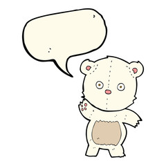 Obraz na płótnie Canvas cute cartoon polar bear with speech bubble