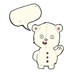 cute cartoon polar bear with speech bubble