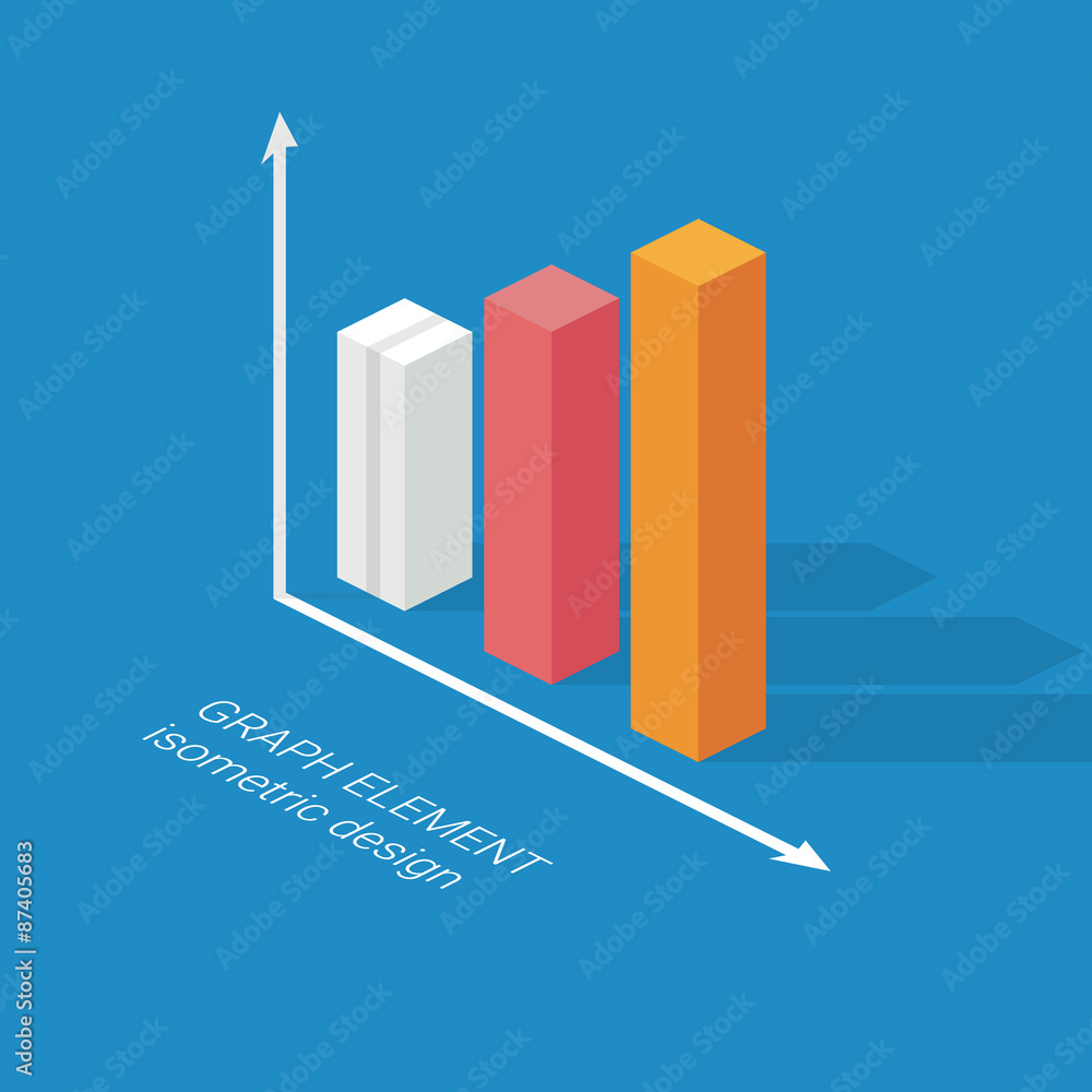 Poster infographics graph element. isometric design chart. statistics