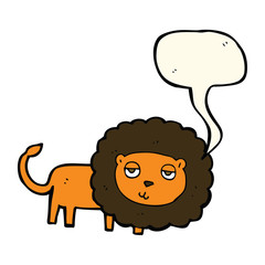 cartoon lion with speech bubble