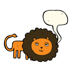 cartoon lion with speech bubble