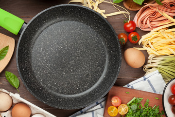 Pasta cooking ingredients and utensils