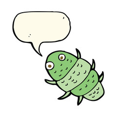 cartoon bug with speech bubble