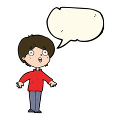 cartoon surprised man with speech bubble
